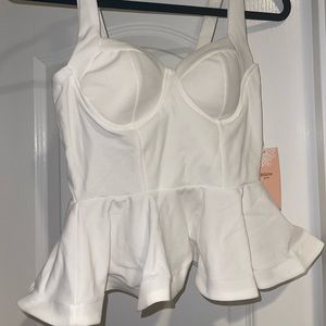 White ruffle tank